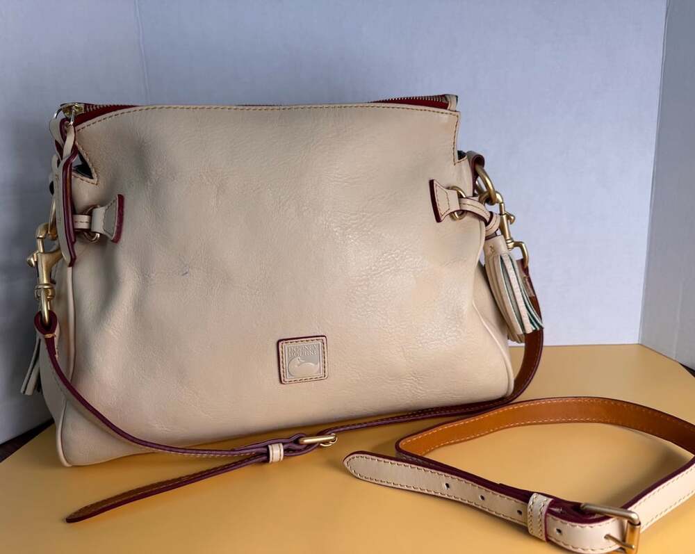 Dooney & Bourke Florentine Teagan 30 Natural Leather Crossbody Bag